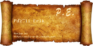 Péli Erik névjegykártya